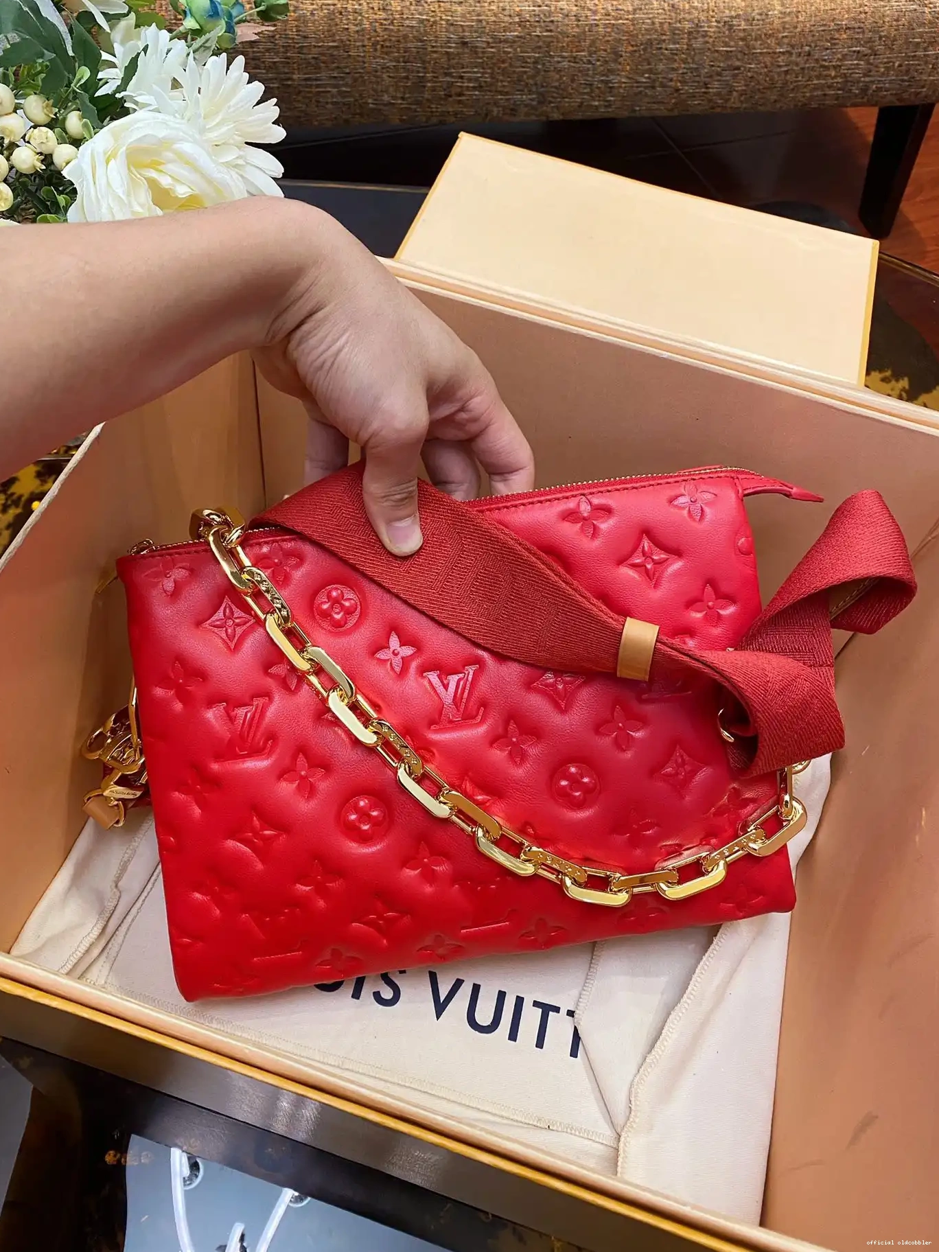 Official oldcobbler VUITTON COUSSIN PM LOUIS 0625